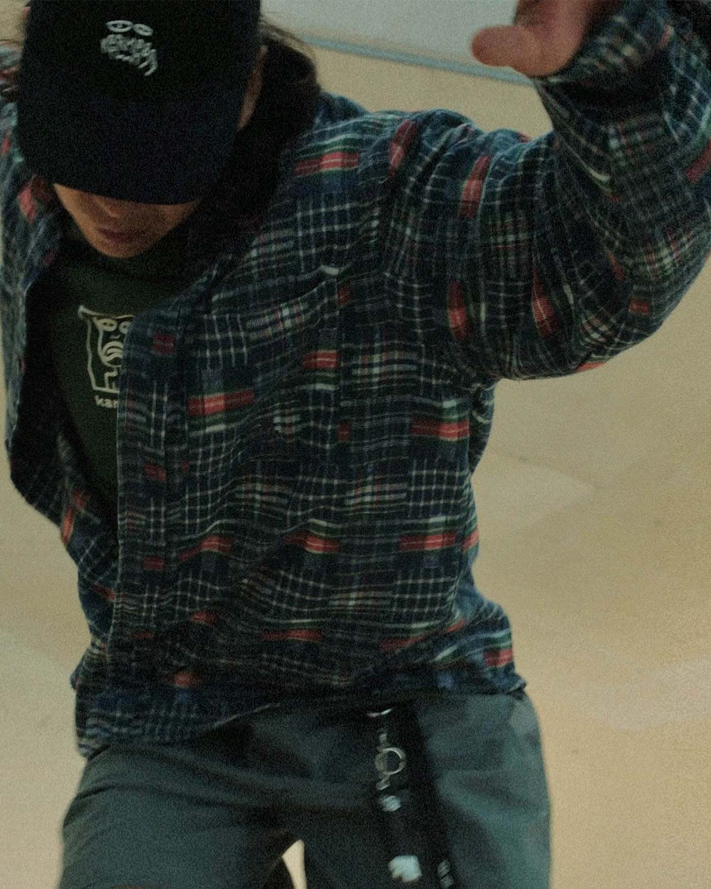 Distressed Plaid LS Shirt