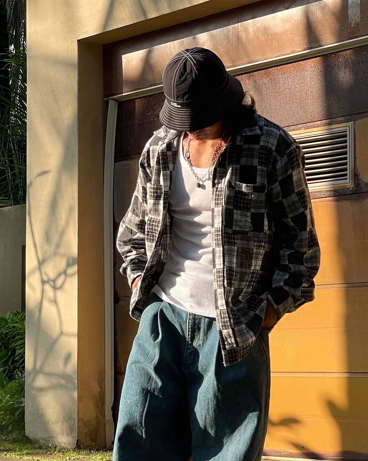 Distressed Plaid LS Shirt