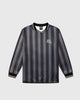 Vintage Stripe Long Sleeve Polo Grey