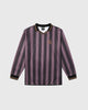 Vintage Stripe Long Sleeve Polo Purple
