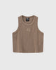 Women's Cropped Ribbed Tank Brown